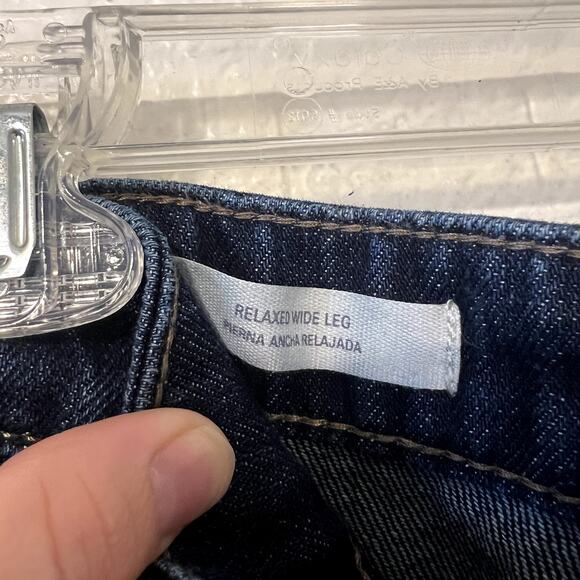 Universal Thread Blue Cotton Denim Dark Wash Wide Leg Straight Jeans Size 6R NWT - Picture 8 of 11